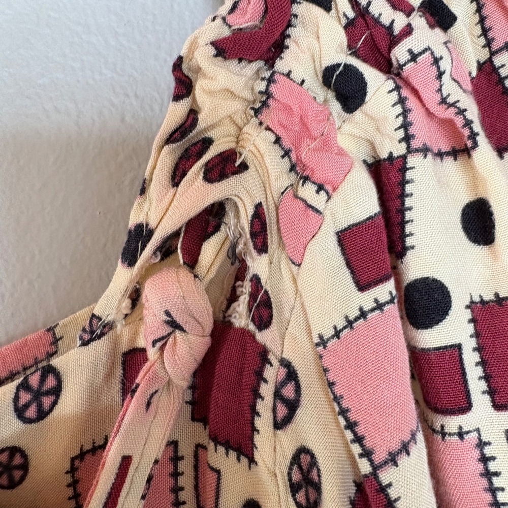 Printed Maxi Dress in Burgundy and Cream - Picture 8 of 12